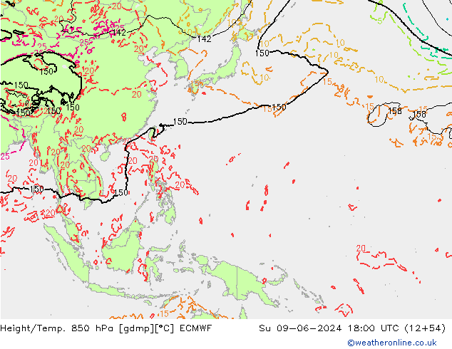 Z500/Rain (+SLP)/Z850 ECMWF Su 09.06.2024 18 UTC