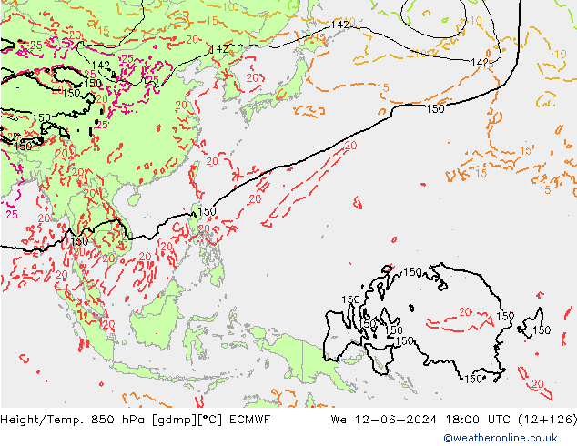Z500/Rain (+SLP)/Z850 ECMWF Mi 12.06.2024 18 UTC