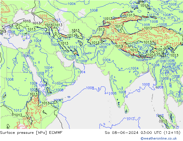 pression de l'air ECMWF sam 08.06.2024 03 UTC