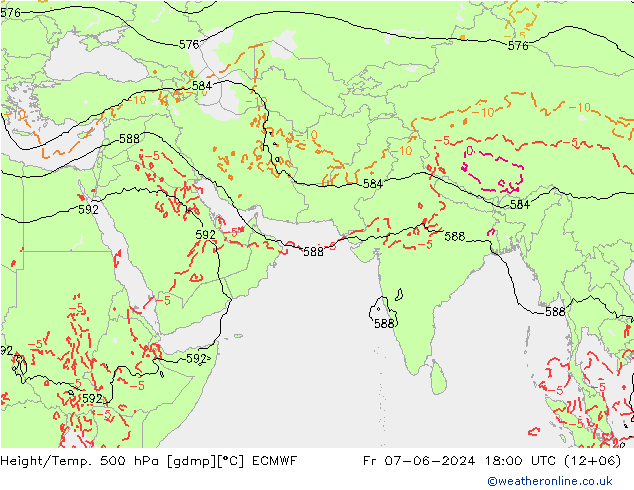 Z500/Rain (+SLP)/Z850 ECMWF Fr 07.06.2024 18 UTC