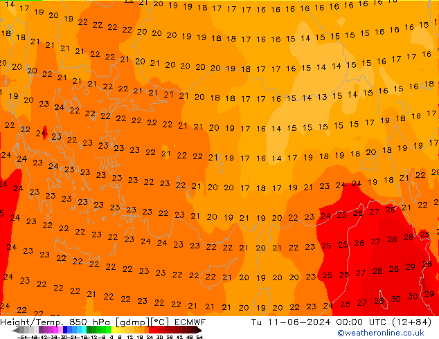 Z500/Rain (+SLP)/Z850 ECMWF mar 11.06.2024 00 UTC