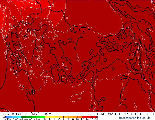 Theta-W 850hPa ECMWF ven 14.06.2024 12 UTC