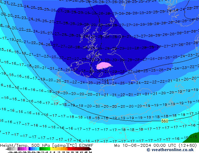 Z500/Regen(+SLP)/Z850 ECMWF ma 10.06.2024 00 UTC