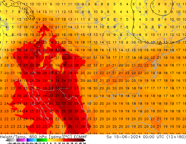 Z500/Rain (+SLP)/Z850 ECMWF Sa 15.06.2024 00 UTC