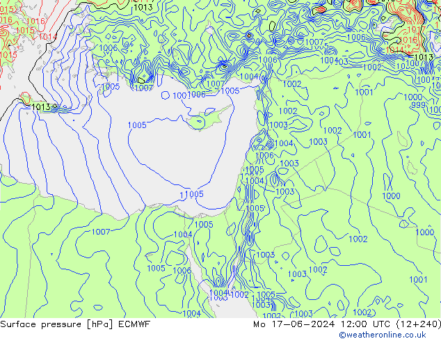 Yer basıncı ECMWF Pzt 17.06.2024 12 UTC