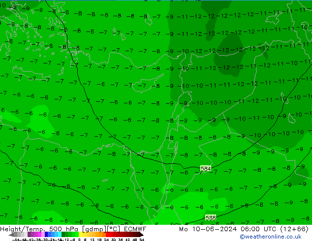 Z500/Regen(+SLP)/Z850 ECMWF ma 10.06.2024 06 UTC