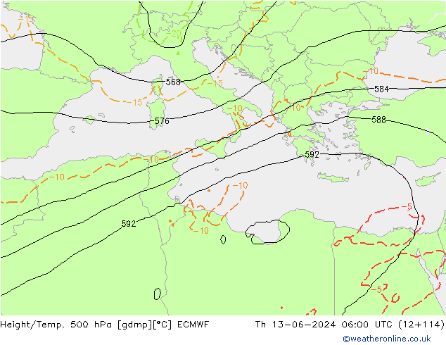 Z500/Rain (+SLP)/Z850 ECMWF ��� 13.06.2024 06 UTC
