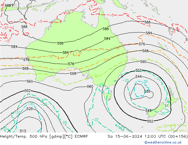 Z500/Rain (+SLP)/Z850 ECMWF sam 15.06.2024 12 UTC