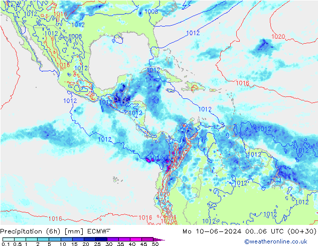 Z500/Rain (+SLP)/Z850 ECMWF  10.06.2024 06 UTC