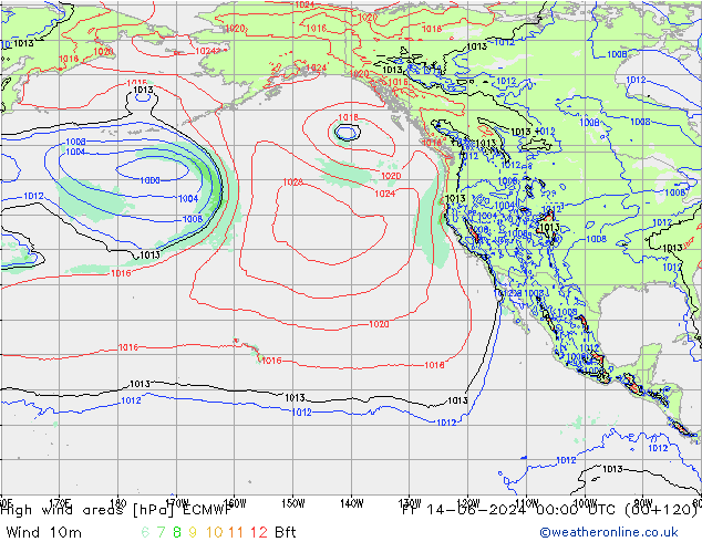 High wind areas ECMWF ven 14.06.2024 00 UTC