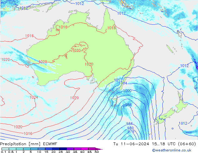 precipitação ECMWF Ter 11.06.2024 18 UTC
