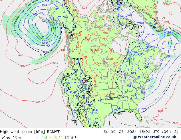 Windvelden ECMWF zo 09.06.2024 18 UTC
