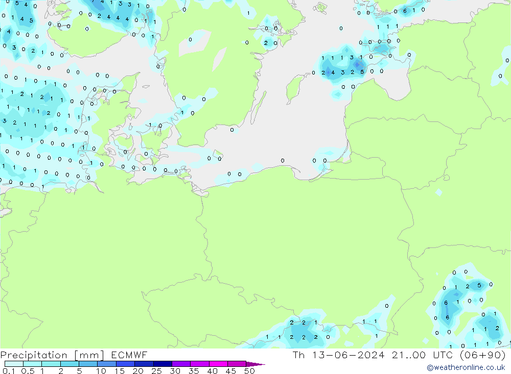 Precipitación ECMWF jue 13.06.2024 00 UTC