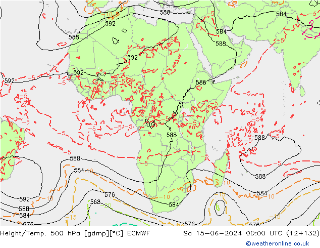 Z500/Rain (+SLP)/Z850 ECMWF ��� 15.06.2024 00 UTC