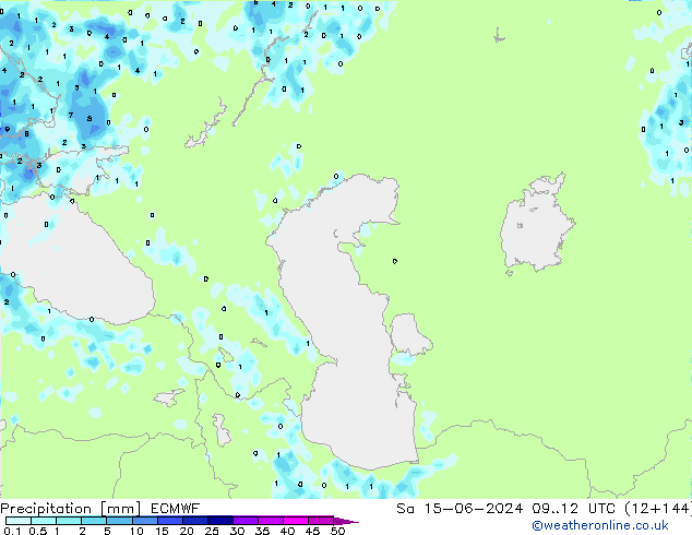 Precipitation ECMWF Sa 15.06.2024 12 UTC