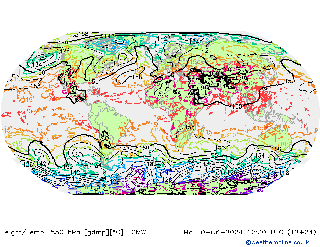 Z500/Rain (+SLP)/Z850 ECMWF пн 10.06.2024 12 UTC