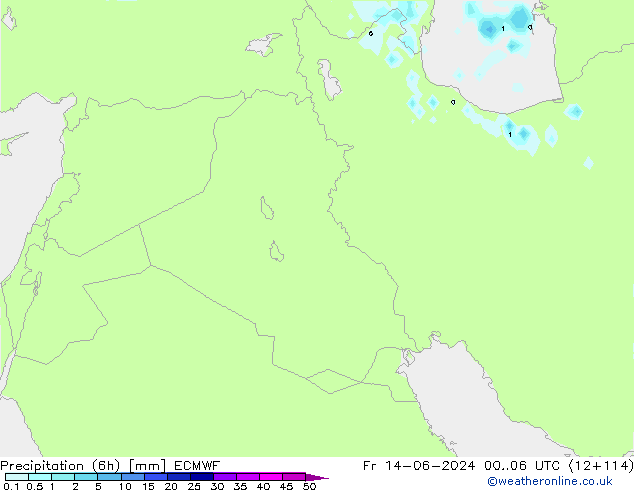 Précipitation (6h) ECMWF ven 14.06.2024 06 UTC