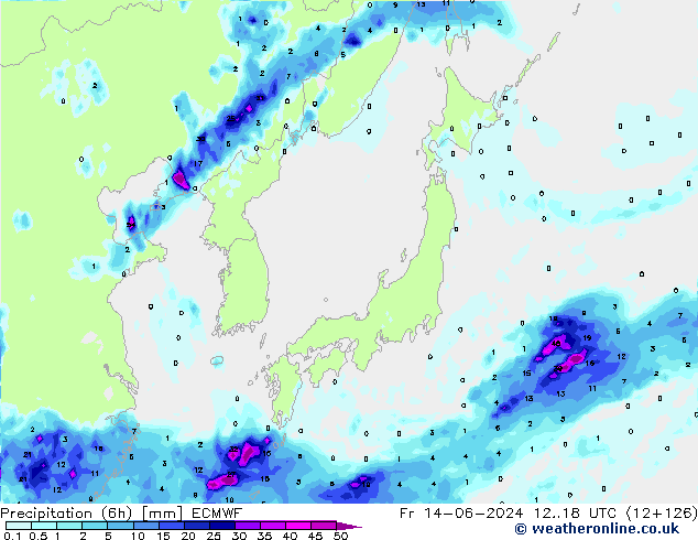 Z500/Rain (+SLP)/Z850 ECMWF Fr 14.06.2024 18 UTC