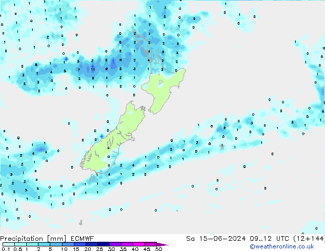 precipitação ECMWF Sáb 15.06.2024 12 UTC