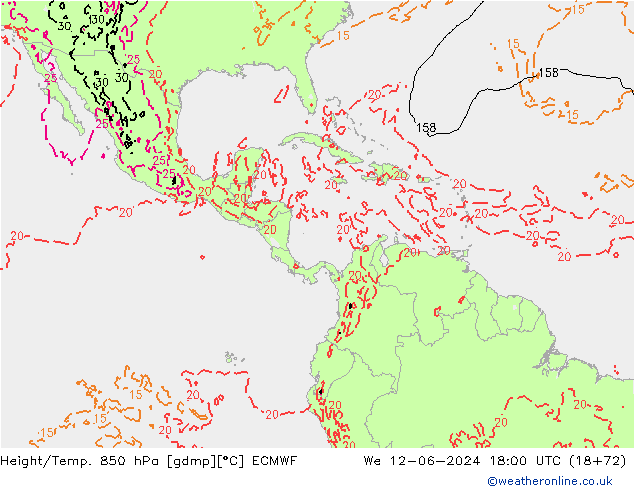 Z500/Rain (+SLP)/Z850 ECMWF mié 12.06.2024 18 UTC