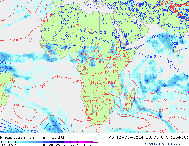 Z500/Rain (+SLP)/Z850 ECMWF  10.06.2024 06 UTC