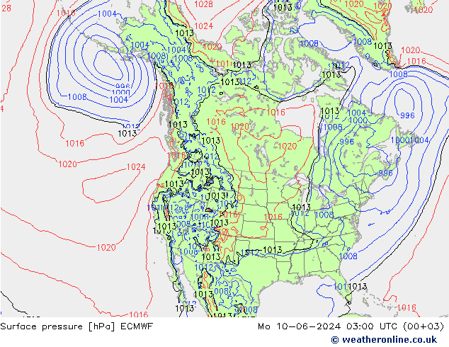 Surface pressure ECMWF Mo 10.06.2024 03 UTC
