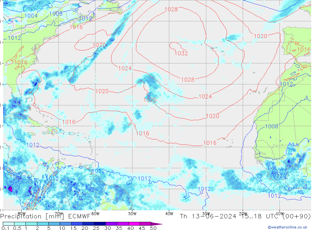 Niederschlag ECMWF Do 13.06.2024 18 UTC