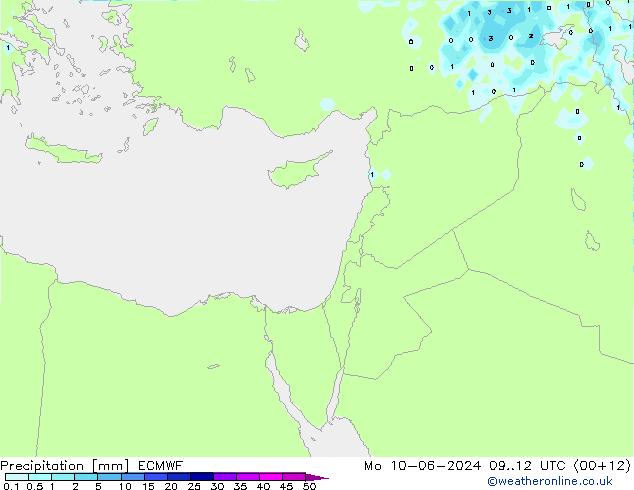 Precipitation ECMWF Mo 10.06.2024 12 UTC
