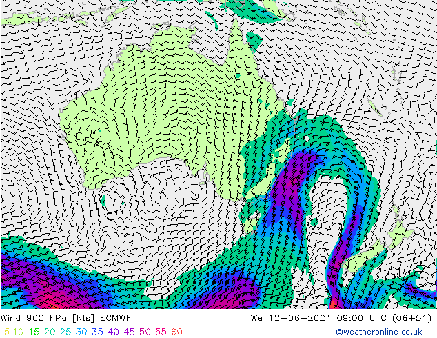 Wind 900 hPa ECMWF St 12.06.2024 09 UTC