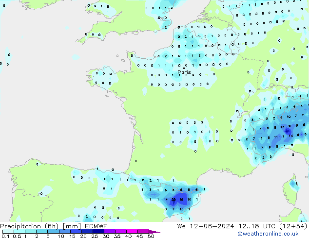 Z500/Regen(+SLP)/Z850 ECMWF wo 12.06.2024 18 UTC