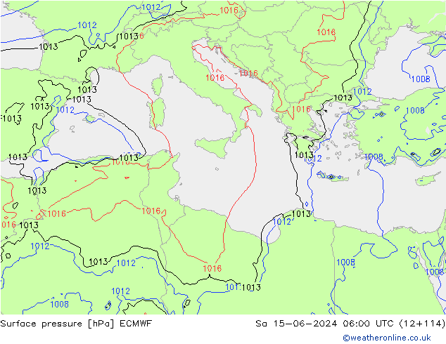 pression de l'air ECMWF sam 15.06.2024 06 UTC