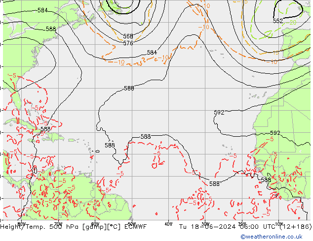 Z500/Rain (+SLP)/Z850 ECMWF Tu 18.06.2024 06 UTC