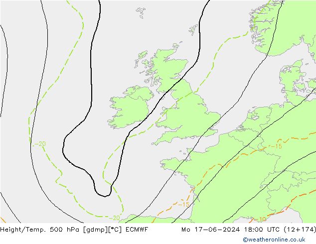 Z500/Rain (+SLP)/Z850 ECMWF Mo 17.06.2024 18 UTC