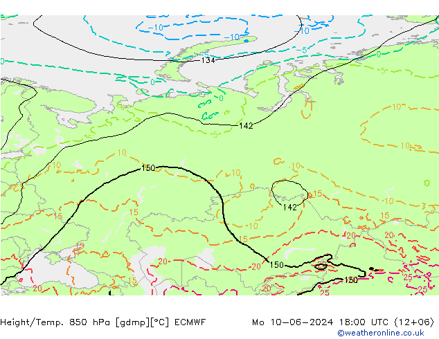 Z500/Rain (+SLP)/Z850 ECMWF Po 10.06.2024 18 UTC