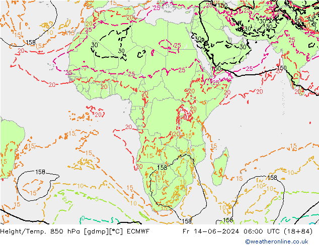 Z500/Regen(+SLP)/Z850 ECMWF vr 14.06.2024 06 UTC