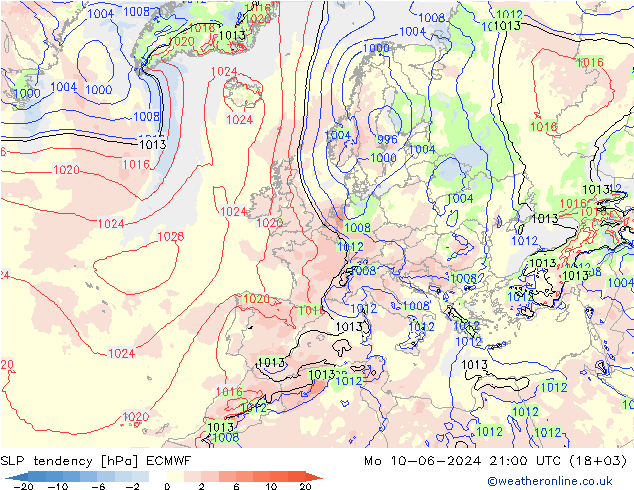 变压 ECMWF 星期一 10.06.2024 21 UTC