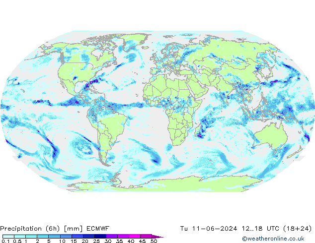 Z500/Rain (+SLP)/Z850 ECMWF 星期二 11.06.2024 18 UTC