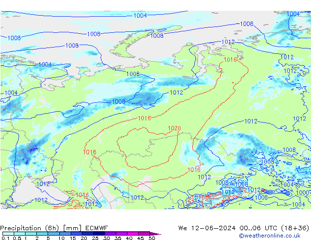 Z500/Rain (+SLP)/Z850 ECMWF mié 12.06.2024 06 UTC