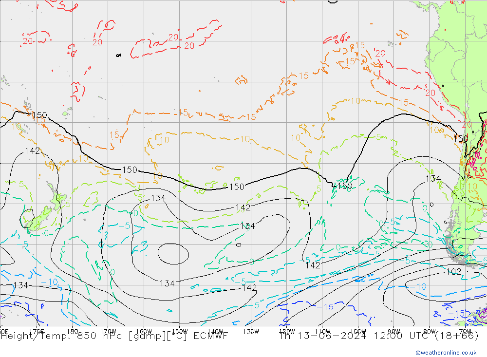 Z500/Rain (+SLP)/Z850 ECMWF  13.06.2024 12 UTC