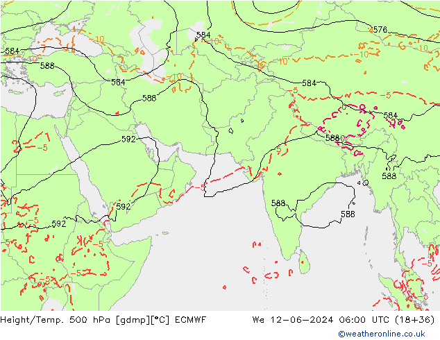 Z500/Rain (+SLP)/Z850 ECMWF We 12.06.2024 06 UTC