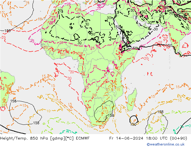 Z500/Rain (+SLP)/Z850 ECMWF  14.06.2024 18 UTC