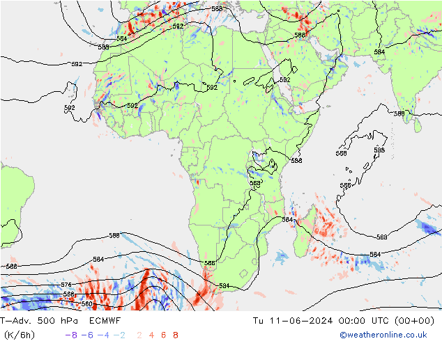 T-Adv. 500 hPa ECMWF mar 11.06.2024 00 UTC