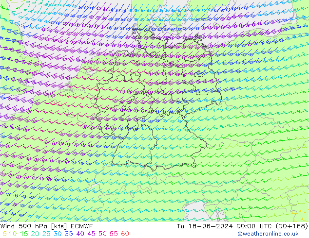 Rüzgar 500 hPa ECMWF Sa 18.06.2024 00 UTC