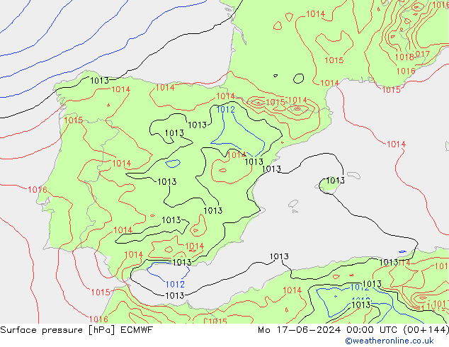 pression de l'air ECMWF lun 17.06.2024 00 UTC