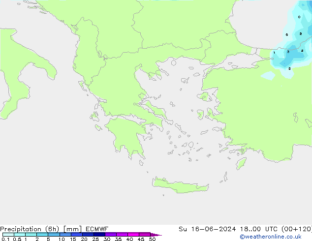 Precipitation (6h) ECMWF Ne 16.06.2024 00 UTC