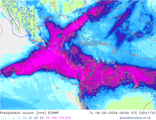 Toplam Yağış ECMWF Sa 18.06.2024 06 UTC