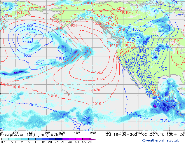 Yağış (6h) ECMWF Paz 16.06.2024 06 UTC