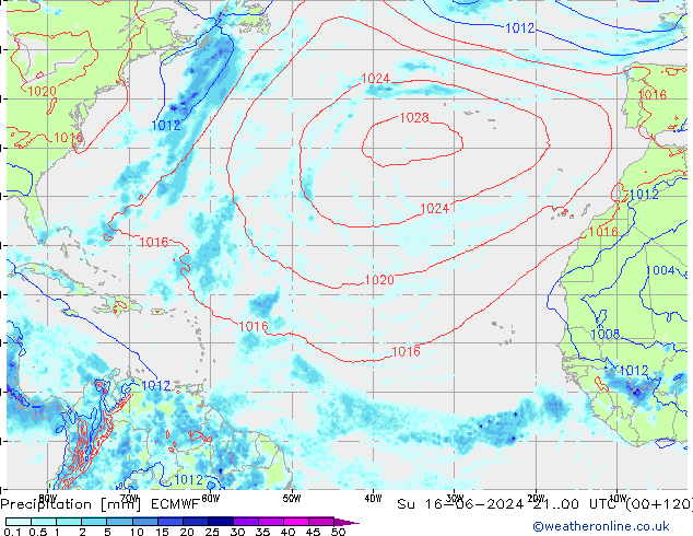 Yağış ECMWF Paz 16.06.2024 00 UTC