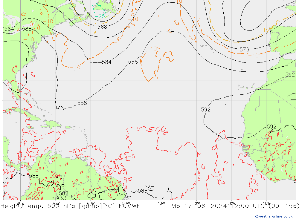 Z500/Rain (+SLP)/Z850 ECMWF Po 17.06.2024 12 UTC