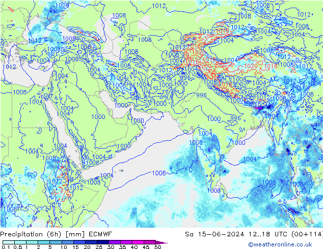 Yağış (6h) ECMWF Cts 15.06.2024 18 UTC